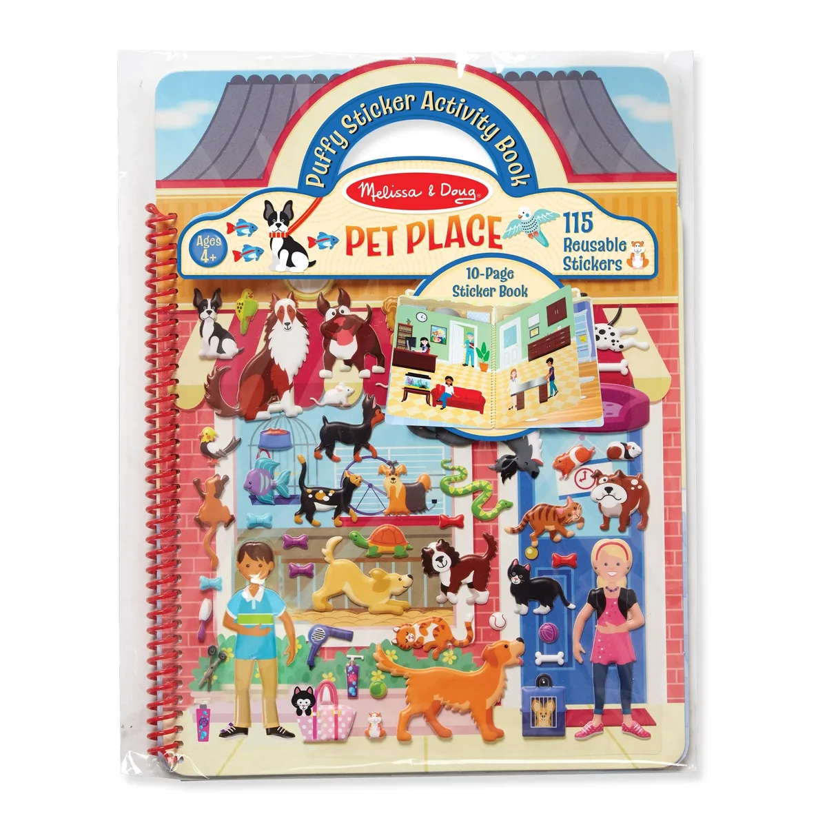  Melissa &amp; Doug Pet Place Puffy Sticker Activity Book 115 Stickers 10 Scenes — product photo