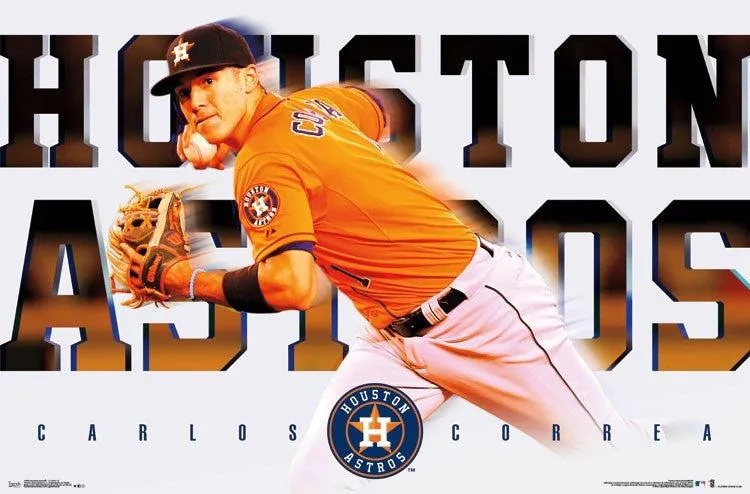 Houston Astros Carlos Correa poster print 34 x 22 inches on heavy paper