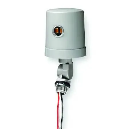 Gray cylindrical photocontrol with half-inch threaded mount
