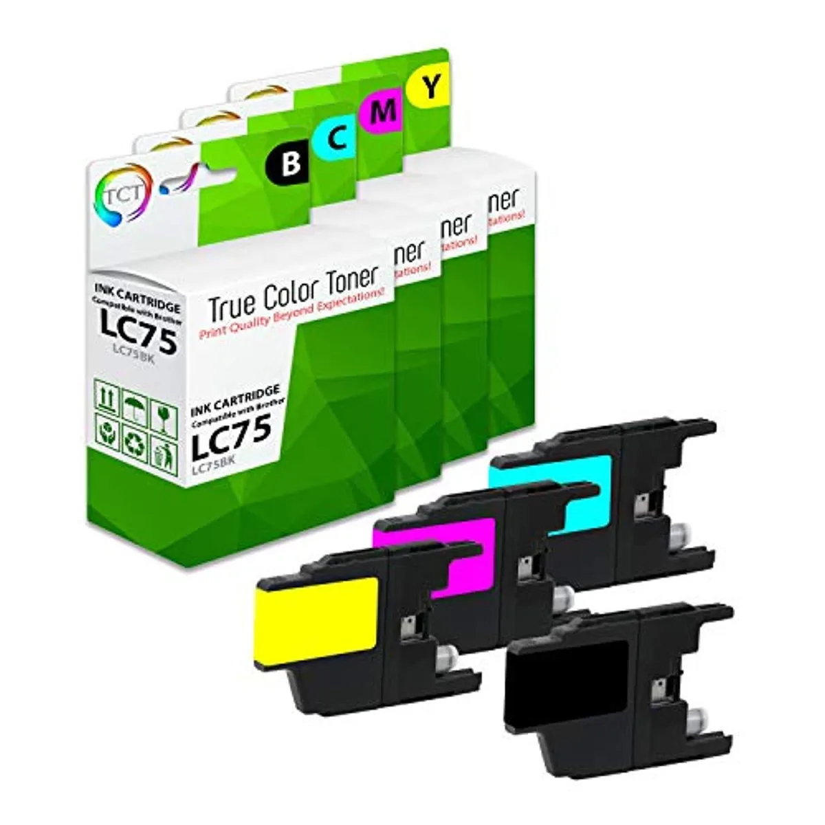 TCT TCT LC75 4-pack ink cartridges black cyan magenta yellow — product photo