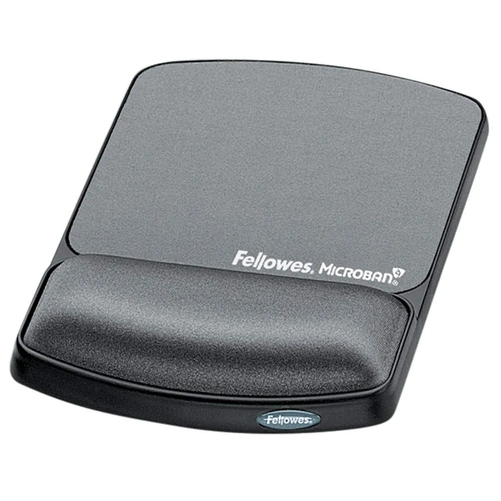FELLOWES Fellowes Gel Wrist Rest &amp; Mouse Pad Microban Black 9175101 — product photo
