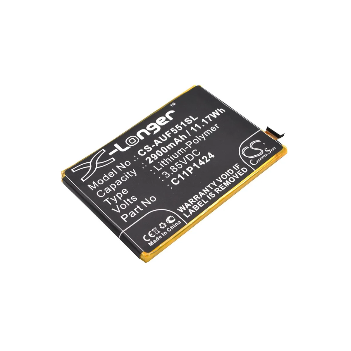 Cameron &amp; Co Cameron &amp; Co DS-CS-AUF551SL cell phone battery 2.9 Ah — product photo