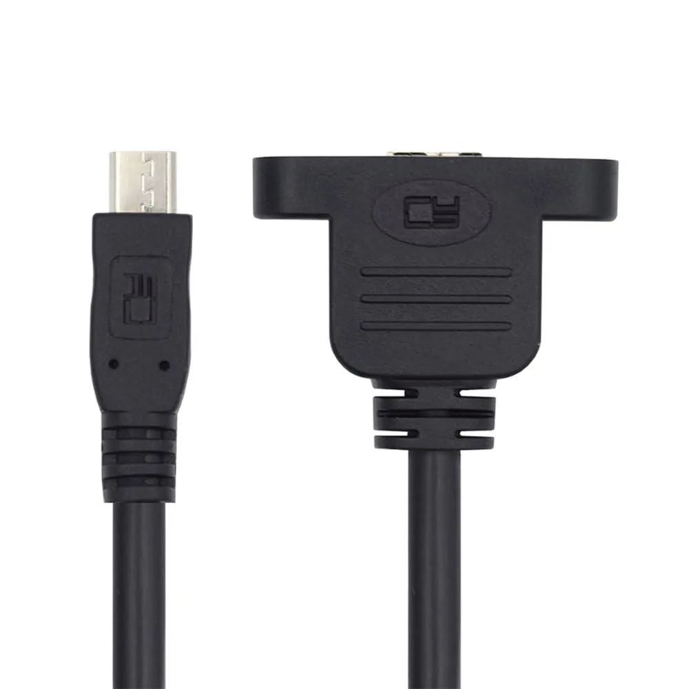 Vszerda Vszerda USB 2.0 Micro 5Pin Male Screw Mount to 3.0 Micro Type-B Female 480Mbps 50CM — product photo