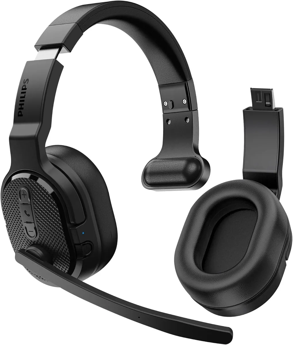 Philips TAL7000/37 Bluetooth headset, mono or stereo, adjustable headband, detachable earpads