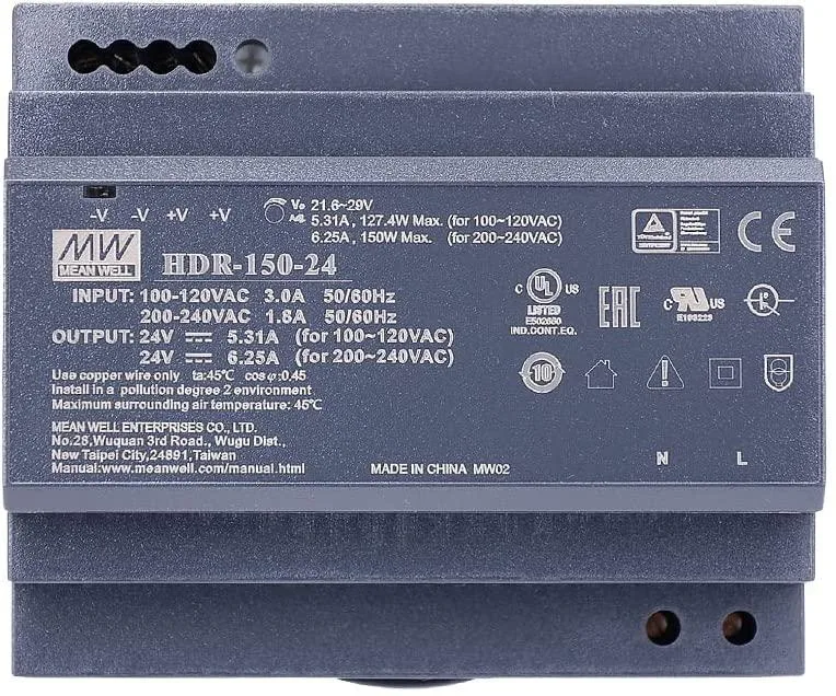 myVolts myVolts HDR-150-24 150W DIN Rail Power Supply — product photo