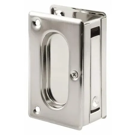 Silver brass combination tray and edge pull for pocket doors