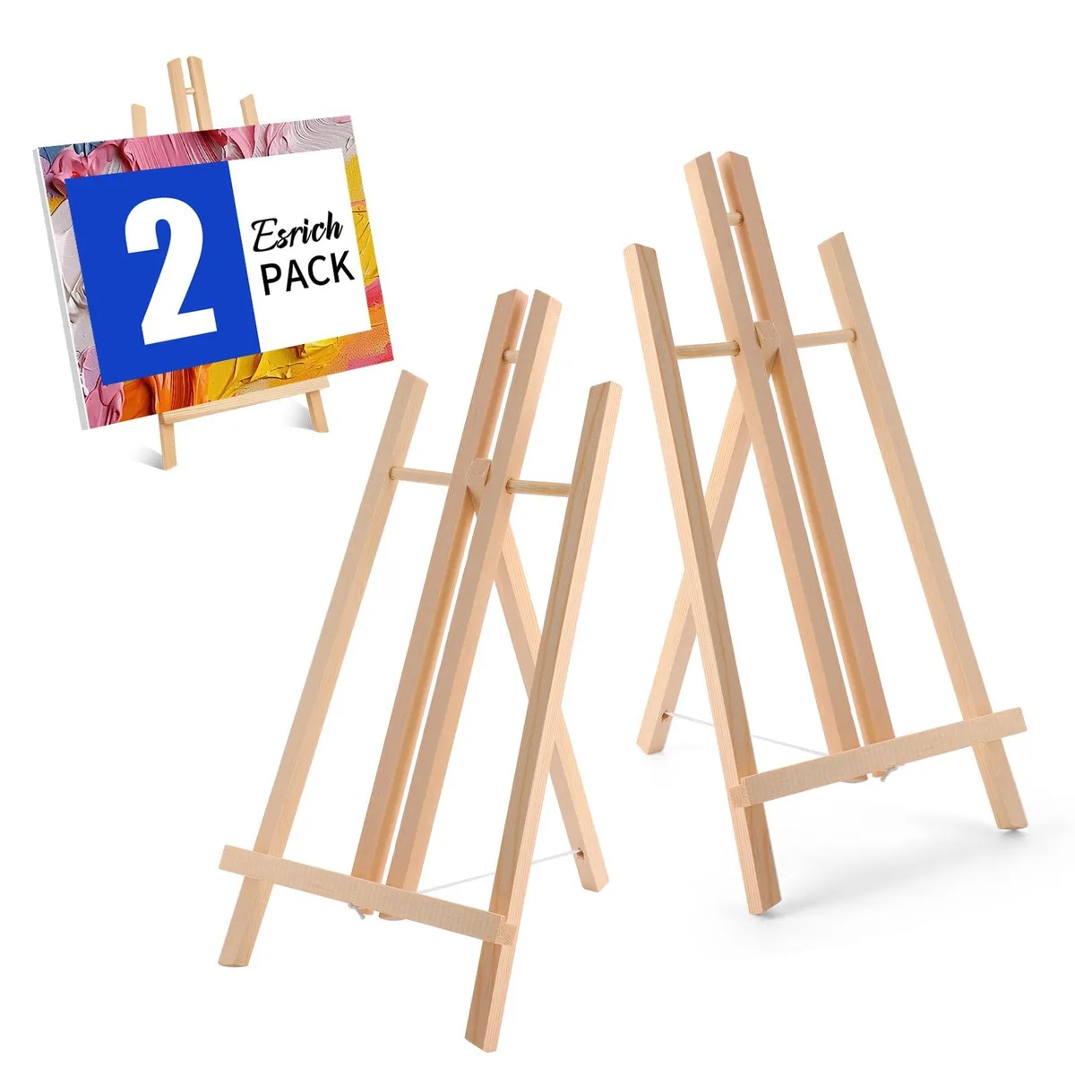 ESRICH 2 Pack 16" Tabletop Easel Pine Wood — product photo