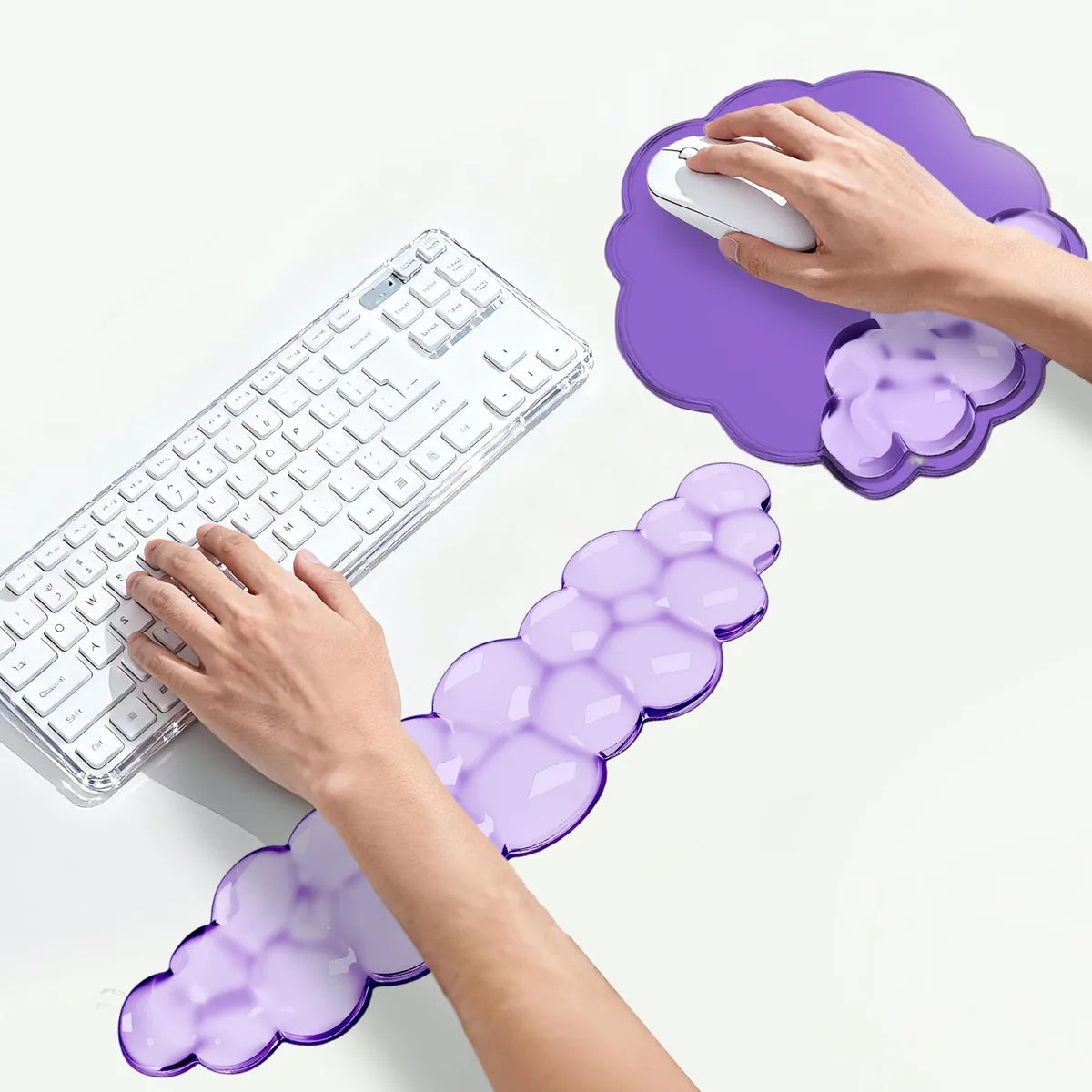  Keychron YD-KMD-PURPLE Cloud Wrist Rest Set Gel Purple — product photo