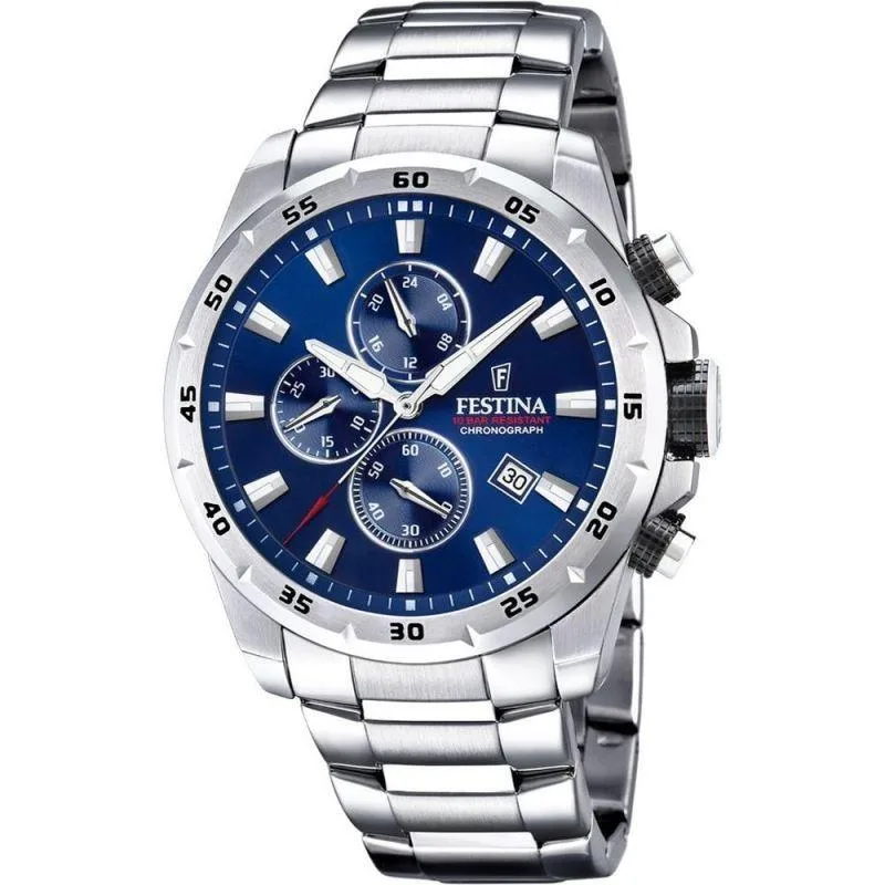 Festina Festina F20463-2 Sport Chronograph Blue Dial Stainless Steel Quartz Watch — product photo