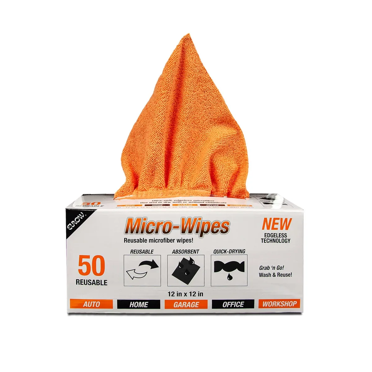 Metra EU-MTD12-ORG-50 200GSM Microfiber Cloths 12x12in 50-Pack Orange — product photo