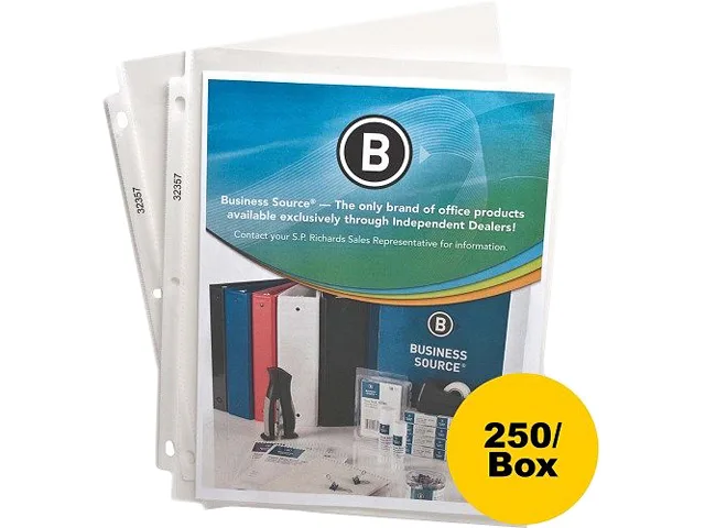 Business Source Business Source 32357BX Top-Loading Sheet Protectors Clear 200 Pack 8.5 x 11 in 2.40 mil — product photo