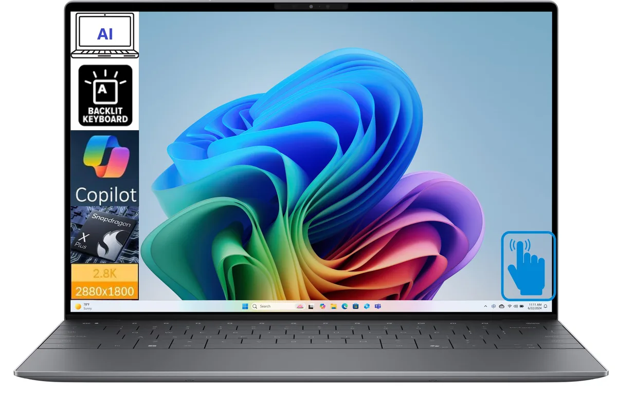 DELL DELL XPS 13 Snapdragon X Elite X1E-80-100 16GB LPDDR5X 512GB SSD laptop — product photo