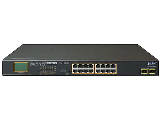 PLANET PLANET GSW-1820VHP 16-Port Gigabit PoE+ 2 SFP Network Switch — product photo