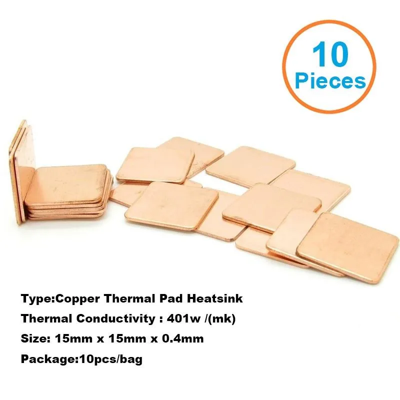 EN-Labs EN-Labs DIY Cooling Copper Shim 15x15x.4mm 10pcs — product photo