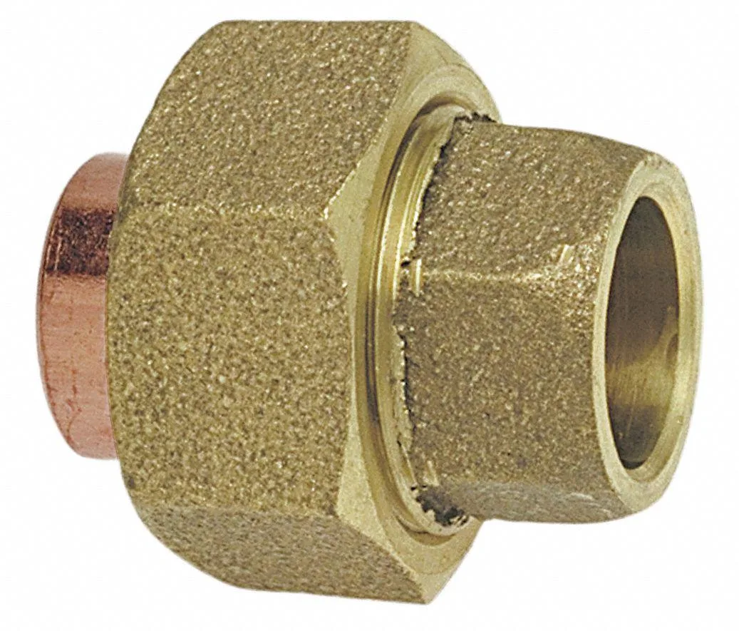 Bronze sweat union, straight body, 2-1/2 inch copper tube size, lead-free marking