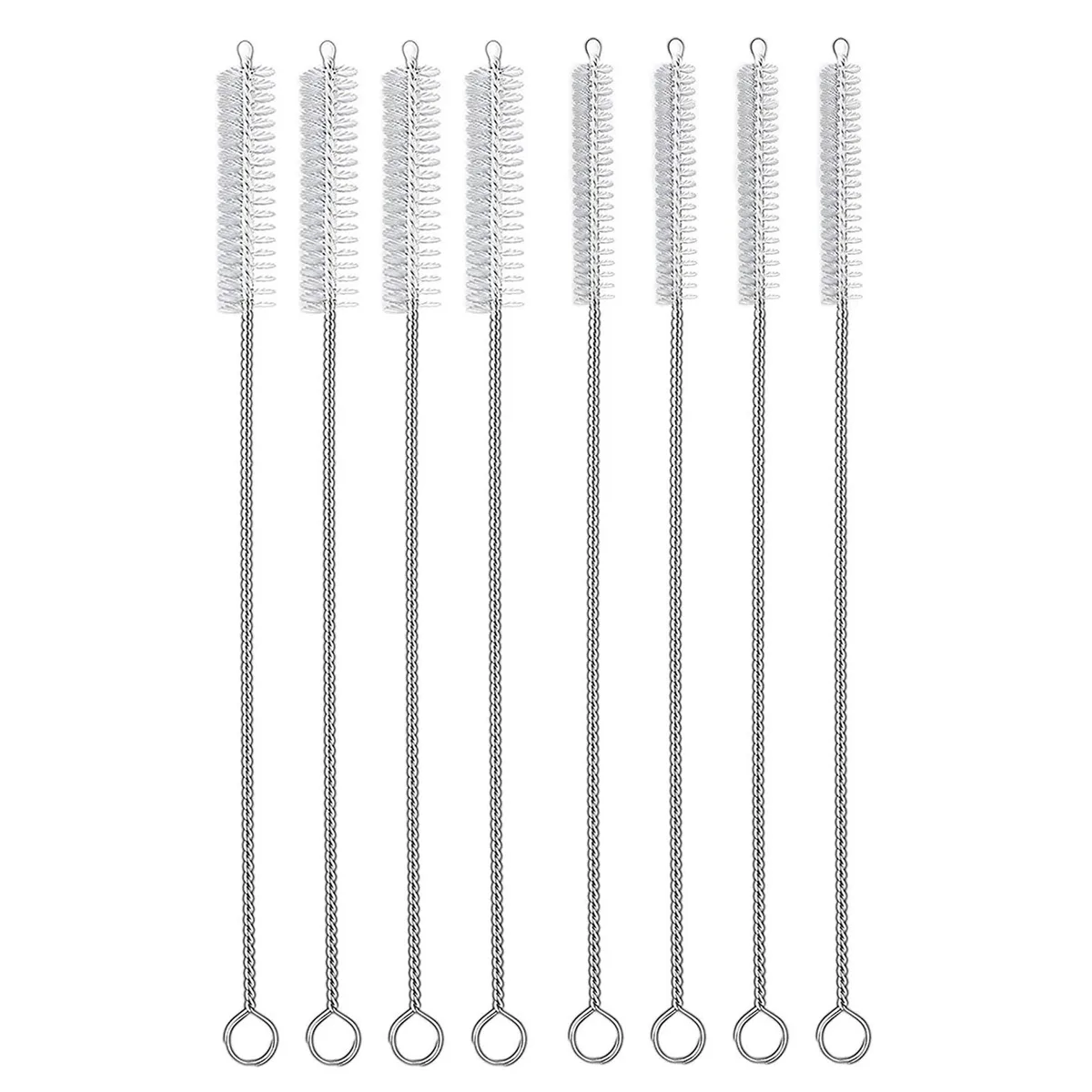 Eight-piece straw cleaning brush set, 7.8-inch length, 8mm and 10mm diameters