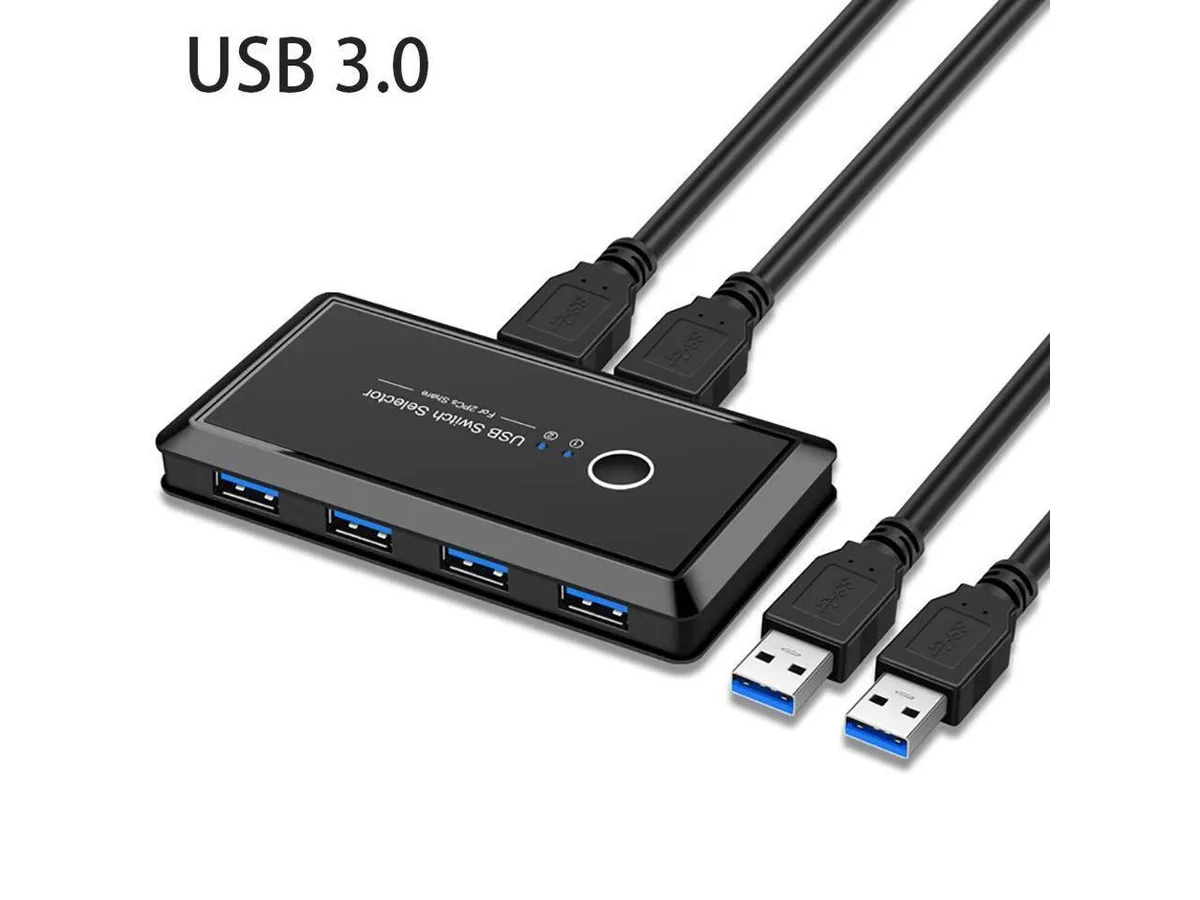 KEHIPI KEHIPI USB 3.0 KVM Switch Adapter Keyboard Mouse Printer Scanner U-Disk Hard Drives Headsets Console — product photo
