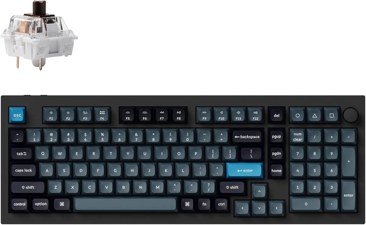 TUKO TUKO 96% Gaming Keyboard with Knob, Hot-swappable Red Switch, Bluetooth 5.1, 82 Keys — product photo