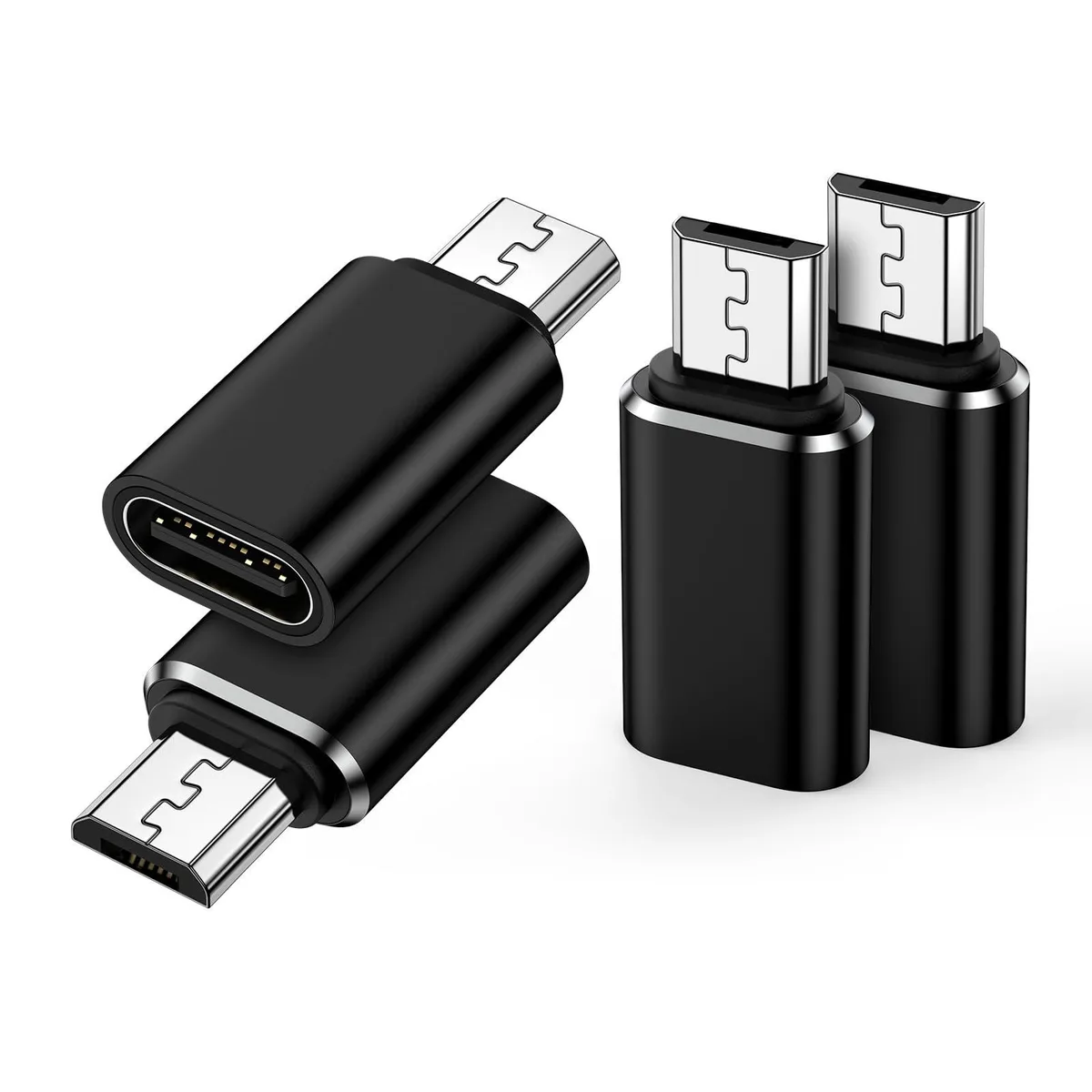  Sidpro K060-03 USB C to Micro USB Adapter 4-Pack Black — product photo
