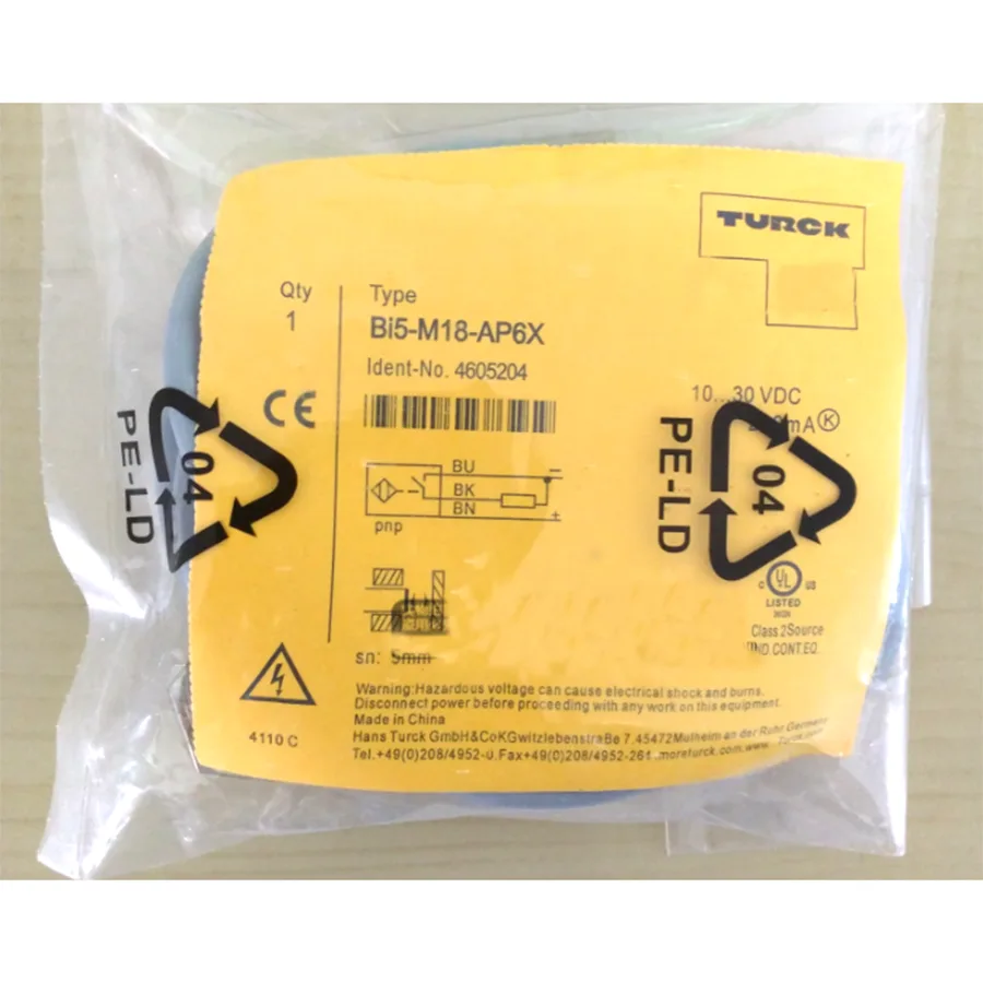 Turck Turck BI5-S18-AP6X Inductive Sensor M18 10-30 VDC PNP — product photo