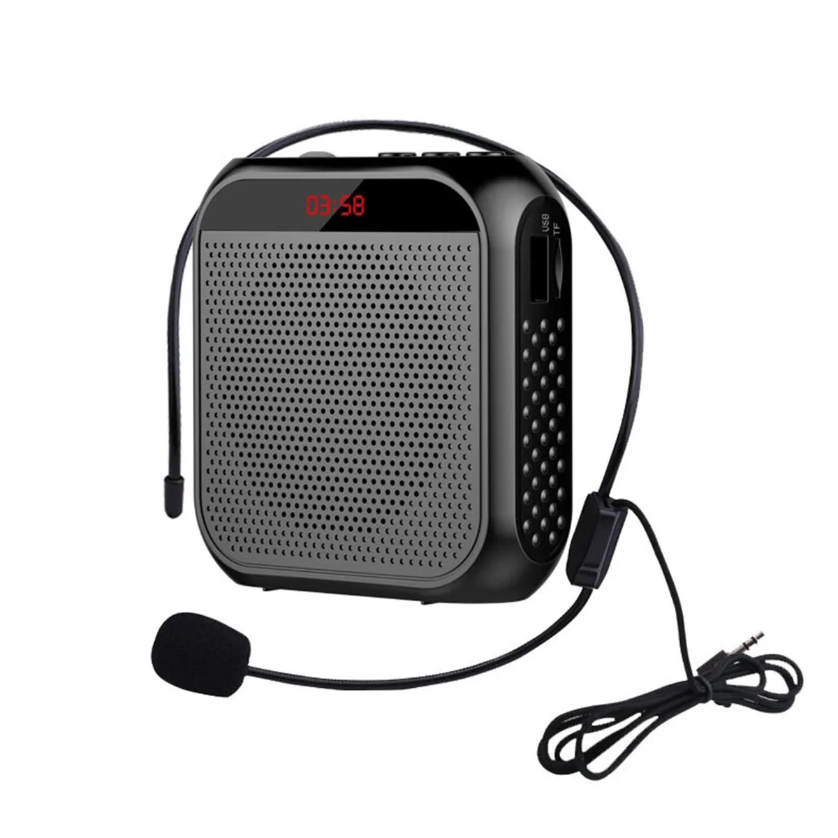 Pyle Portable Voice Amplifier with Wired Microphone Black — product photo