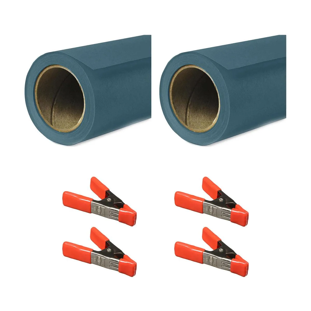 SAVAGE SAVAGE 86"x36' Widetone Seamless Background Paper Ultramarine 2-Pack with 4 Orange Clamps — product photo