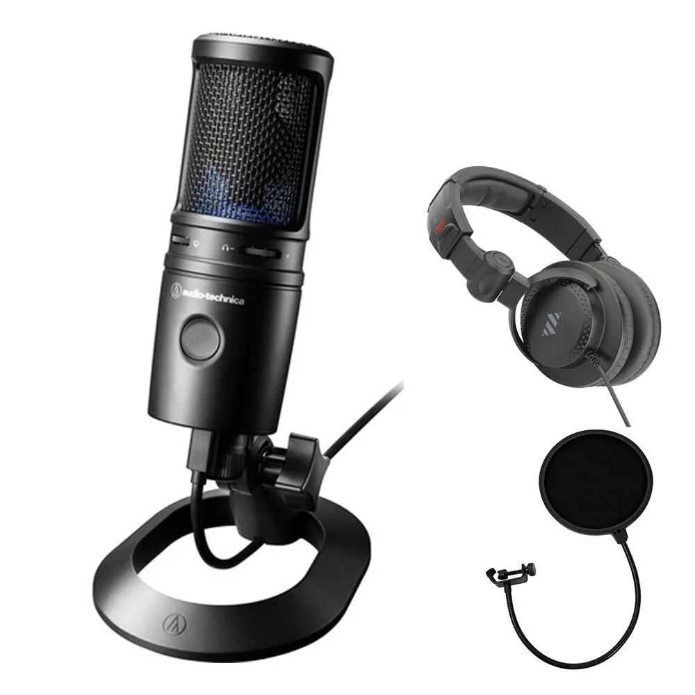 Audio-Technica Audio-Technica AT2020USB-X USB Microphone Bundle with Polsen Headphones & Pop Filter — product photo
