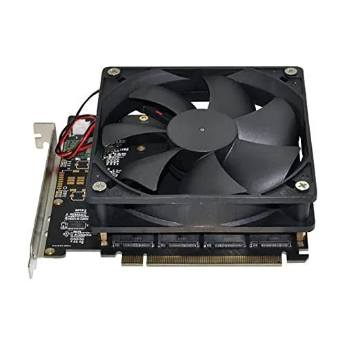 LORDWORLD LORDWORLD 4X NVME PCI-E 3.0 X16 Raid Card with Fan — product photo