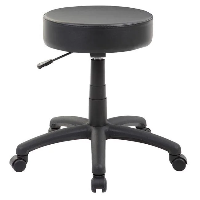 BOSS Office Products BOSS Office Products B210V-BK The Dot stool, Black Vinyl, 25 W x 25 D x 18 - 23 H in — product photo