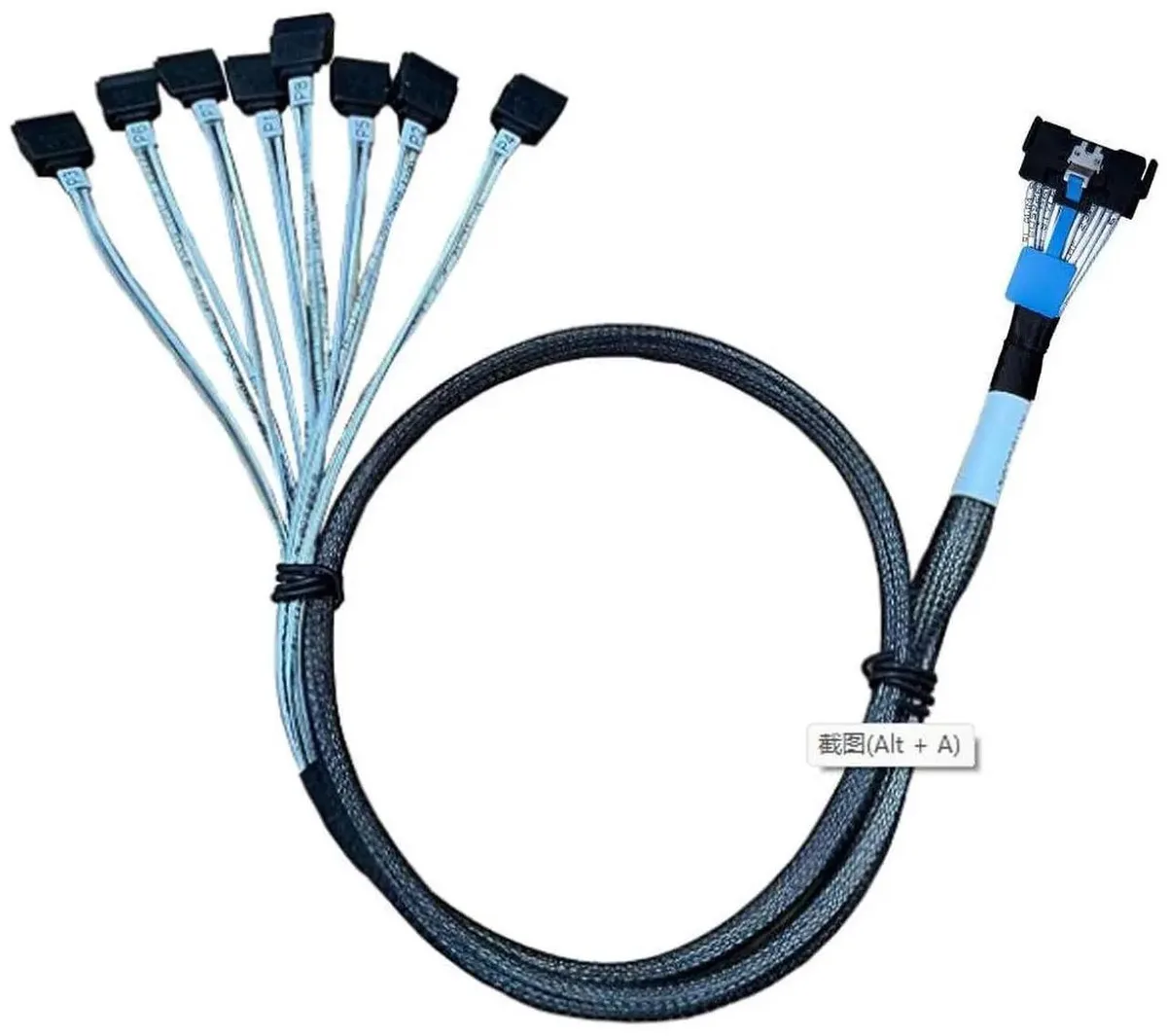 75cm MCIO x8 74pin to eight SATA cables fanout cable