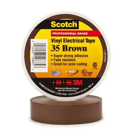 3M 3M 351/2X20 Brown Electrical Tape 1/2 in x 20 ft — product photo