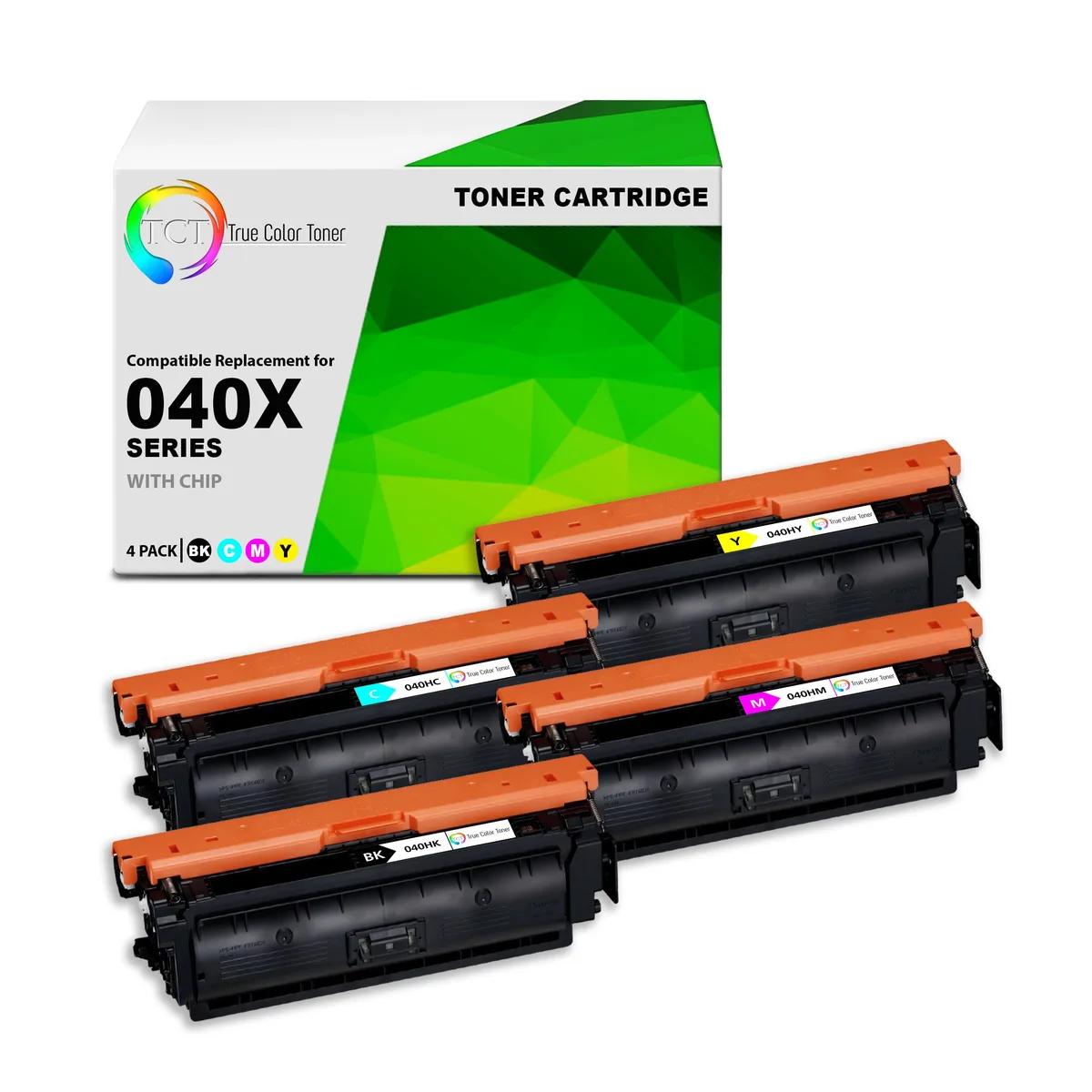 True Color Toner True Color Toner 040X 4-Pack Toner Cartridges High Yield 12500K 10000C — product photo