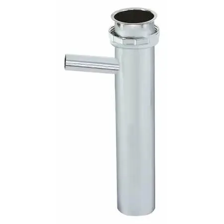 Straight chrome drain tailpiece with slip joint end