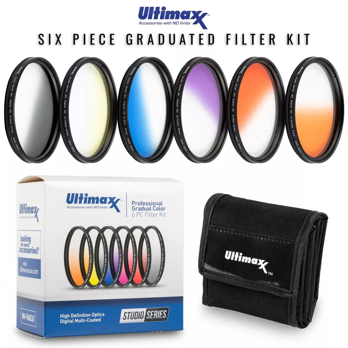 Ultimaxx Ultimaxx 72mm 6 Piece Gradual Color Filter Kit — product photo