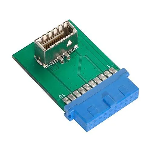 Compact white adapter with USB 3.0 socket and 20-pin header