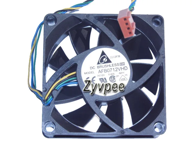 Zyvpee Zyvpee AFB0712VHD -8Z11 70x20mm 12V 0.4A 4-Pin Ball Bearing Case Fan — product photo