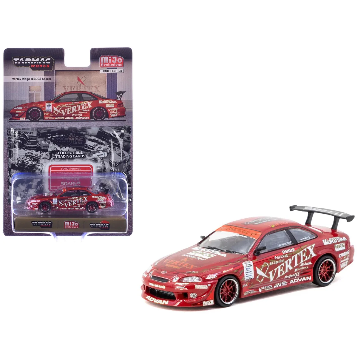 Tarmac Works Tarmac Works Toyota VERTEX Ridge TE3005 Soarer RHD Red Metallic with Graphics 1/64 Diecast Hobby Collectible — product photo