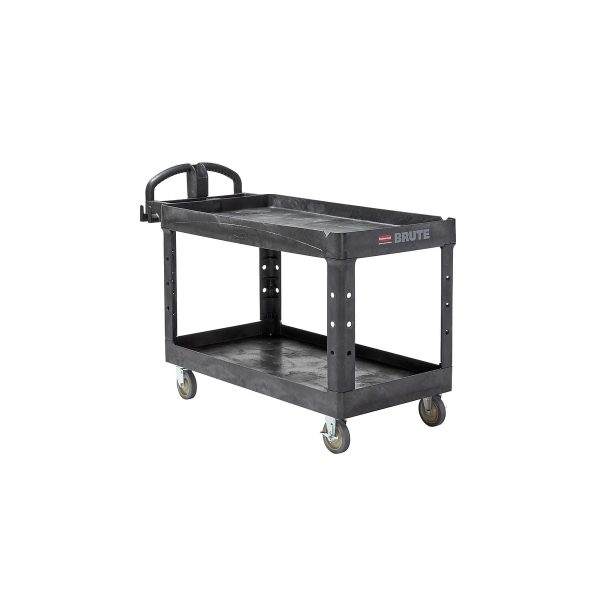 Rubbermaid Commercial Rubbermaid Commercial Heavy-Duty Utility Cart Two-Shelf 26w x 55d x 33h Orange/Black — product photo