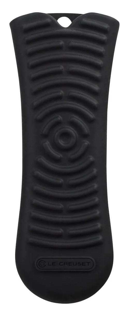 Black silicone handle sleeve, 5.75 inches long, textured matte finish