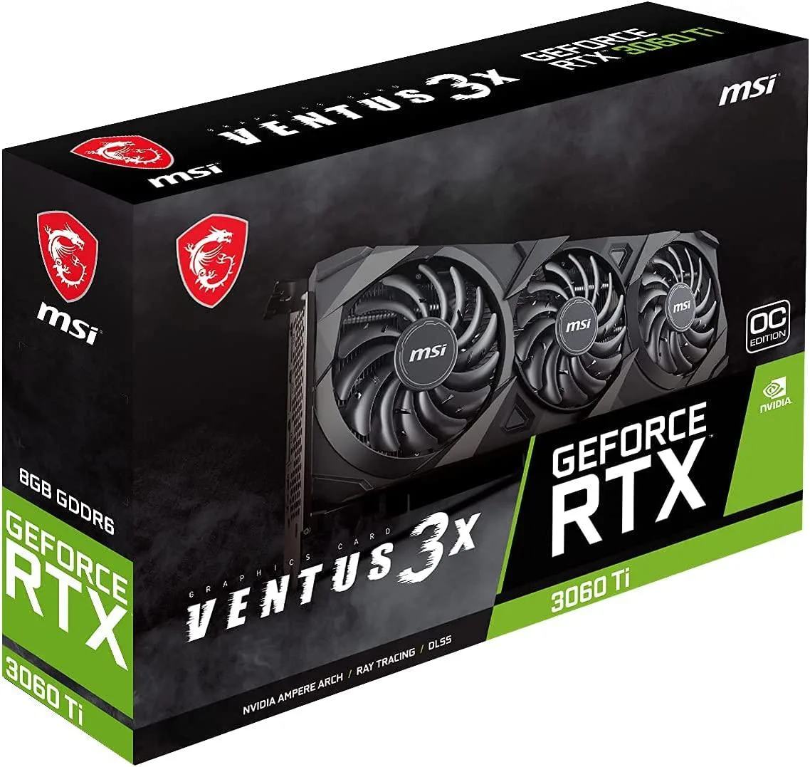 MSI MSI GeForce RTX 3060 Ti Ventus 3X 8G OC LHR graphics card — product photo
