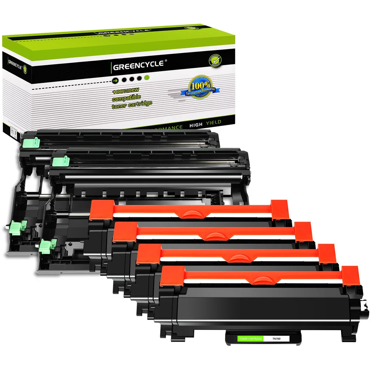 GREENCYCLE GREENCYCLE TN760 4-pack toner &amp; DR730 2-pack drum unit — product photo