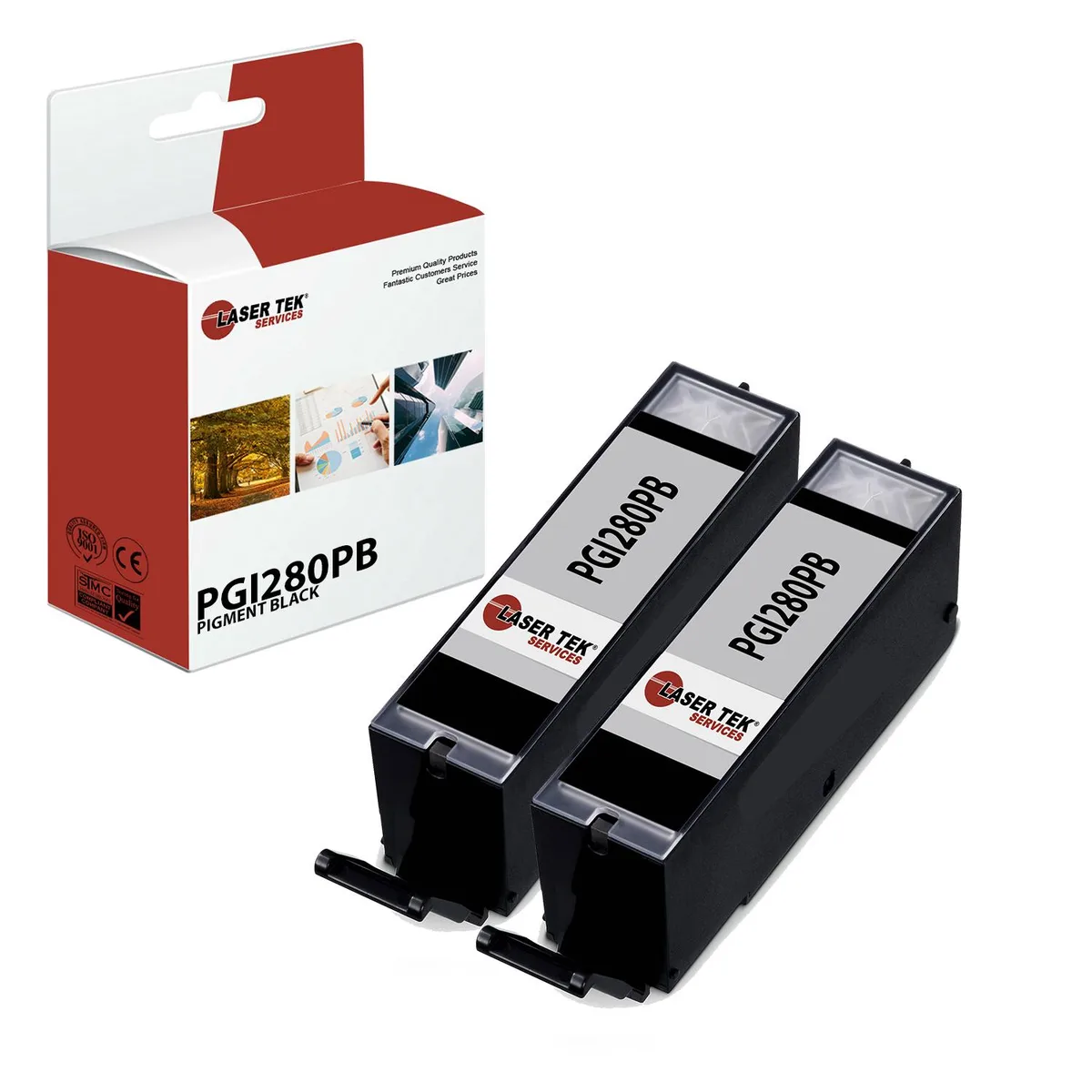 Laser Tek Services Laser Tek Services PGI280PB Pigment Black 2PK Ink Cartridge — product photo