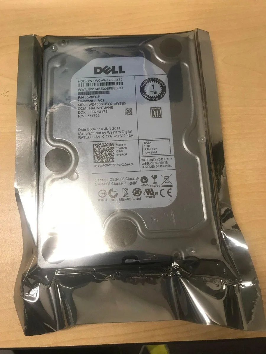 DELL DELL V8FCR 1TB 7200 RPM 3.5" SATA internal hard drive — product photo