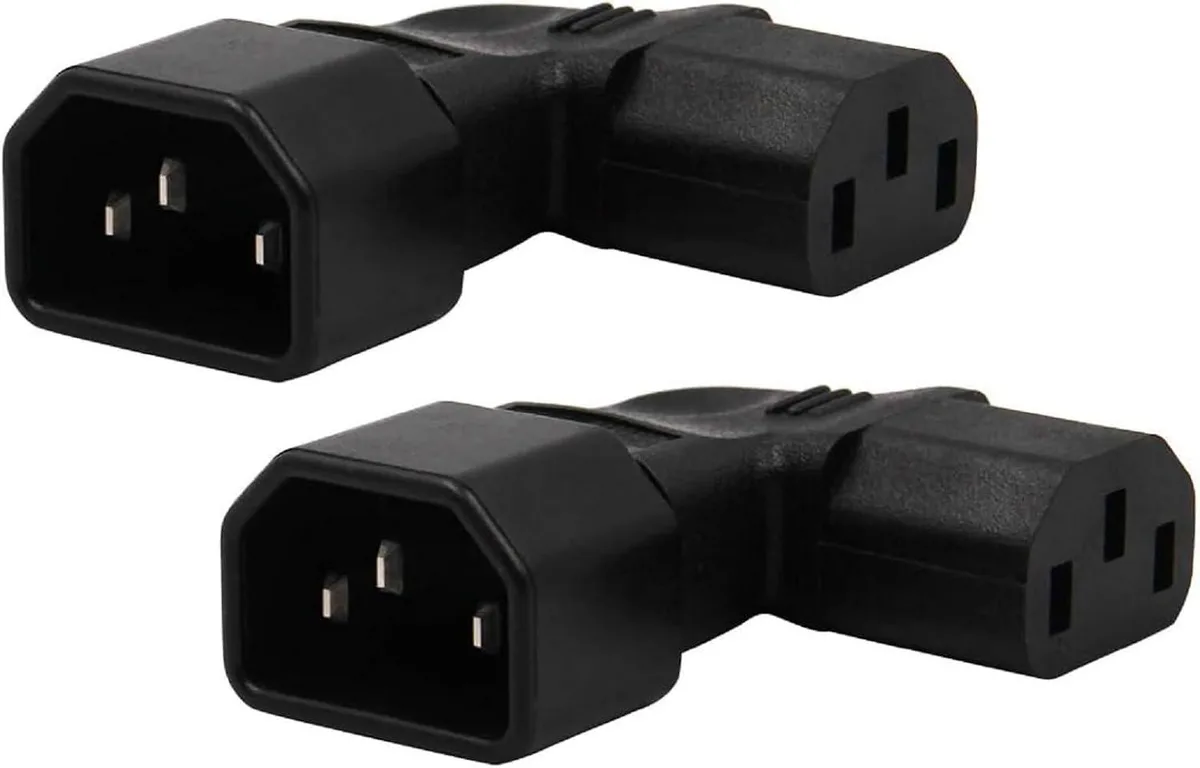 TeKit TeKit IEC C14 to 90° Right Angle C13 Adapter 2-Pack — product photo