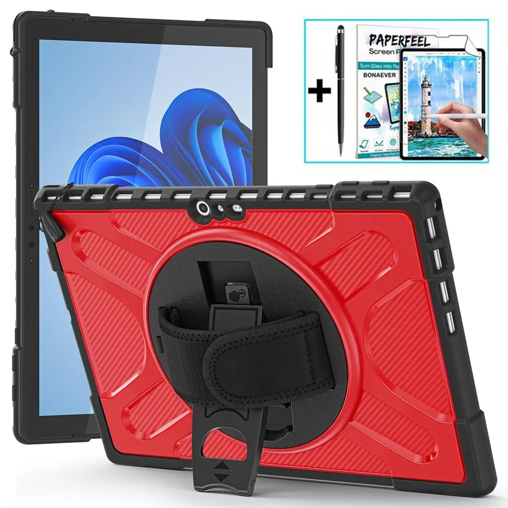 Werleo Werleo Laptop Case Red 12.3 inch Shockproof Kickstand Hand Strap Pen Holder Stylus — product photo