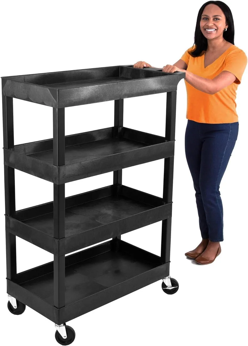 WUQ WUQ 4 Shelf Utility Cart 35 x 18 x 50 Black 300 lbs — product photo