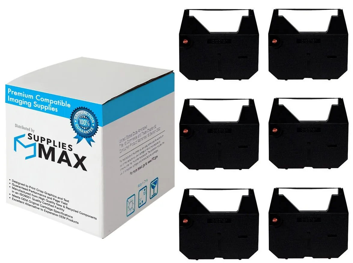 SuppliesMax SuppliesMax ADL013048 Black Correctable Typewriter Ribbons 6 Pack — product photo