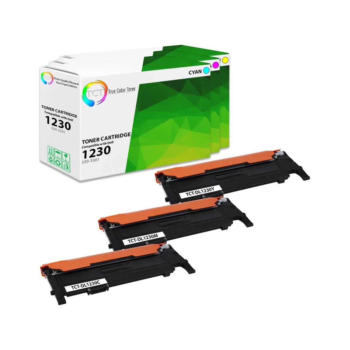 True Color Toner True Color Toner 330-3581/3580/3579 3-pack toner cartridge — product photo