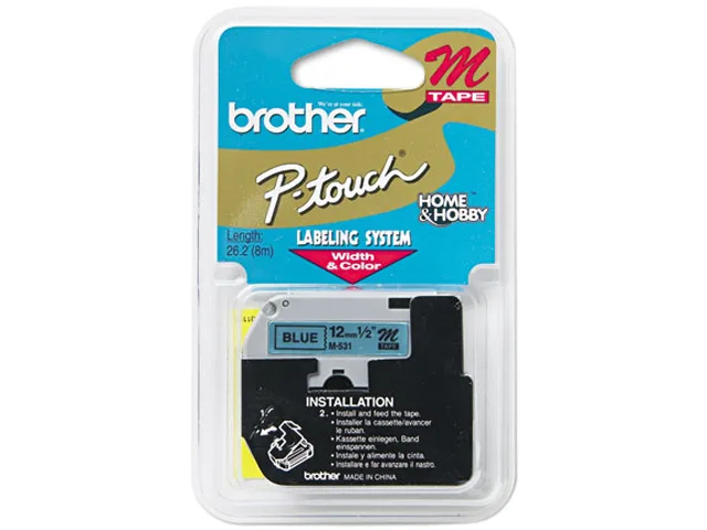Brother Brother M531 12mm Black on Blue Non-Laminated Tape pos accessory — product photo