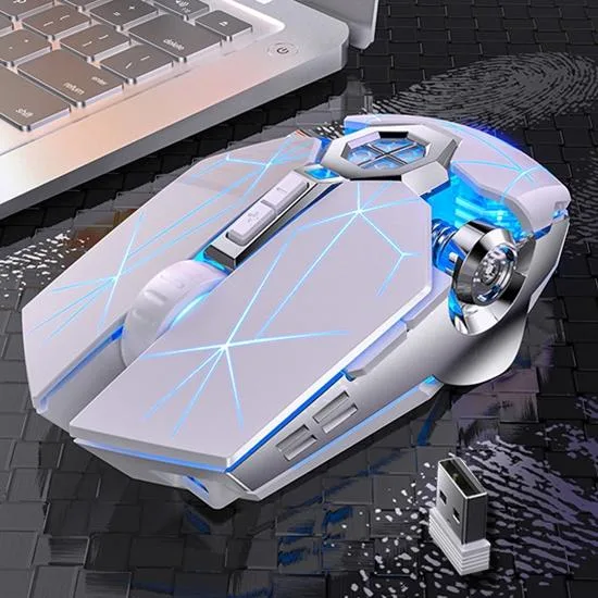 allentian allentian Wireless Gaming Mouse White 7-Key 1600 DPI — product photo